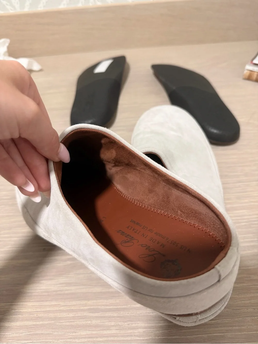 Loro Piana Men’s Beige Suede Slip-On Mules Shoes Size 41 Brand New ( No Box )